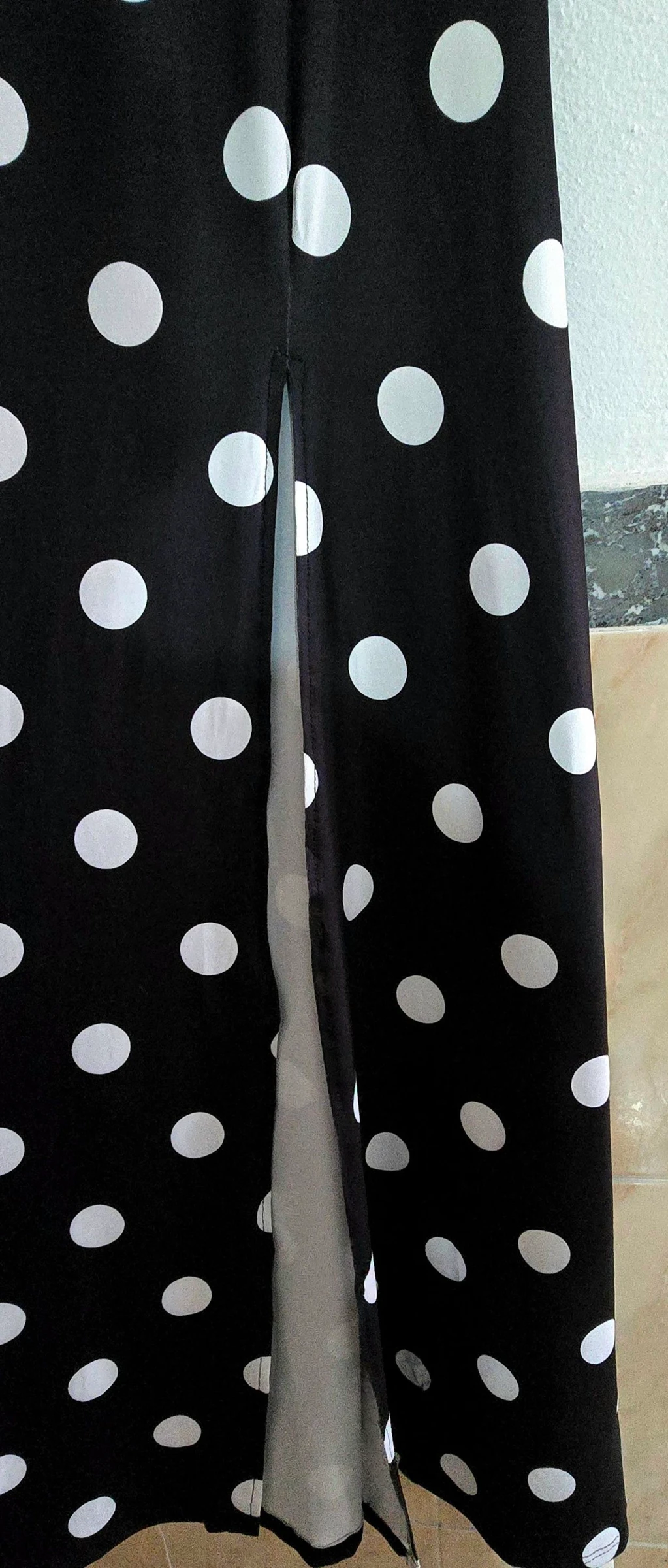 Vestido largo negro con lunares blancos, Talla M – photo 5